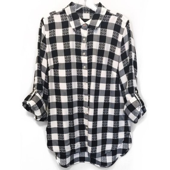 [Talbots] Buffalo Check Snowflake Button - Picture 2 of 5